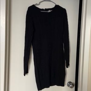 Black knit sweater dress